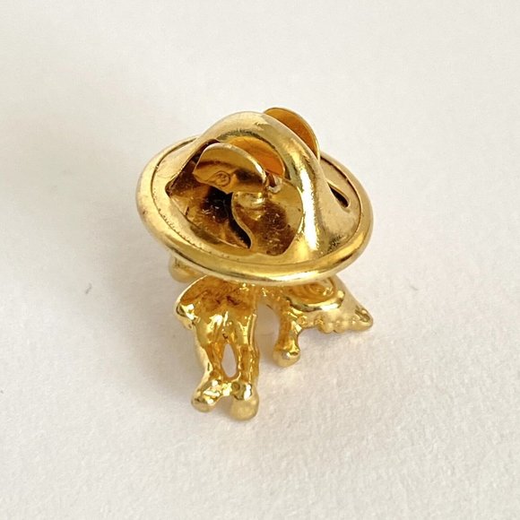 Guardian Angel Gold Tone Scatter Pin with Clear Rhinestone Lapel Hat 0.5in Tall - Picture 4 of 5